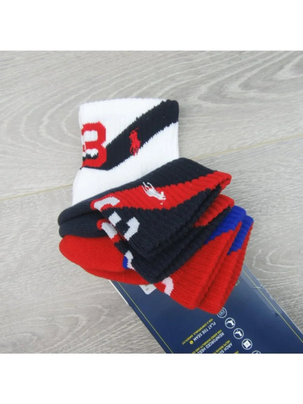 Polo Ralph Lauren Performance Half Cushion Socks Men's Size 6-12.5 (3 PAIRS) NEW